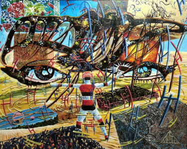 Картина под названием "A look into the sub…" - Alexey Glumov, Подлинное произведение искусства, Акрил