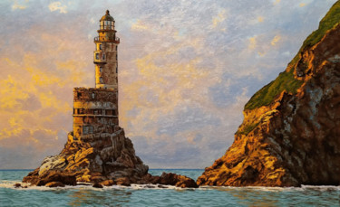 Картина под названием "Aniva lighthouse" - Alexey Mazov, Подлинное произведение искусства, Масло