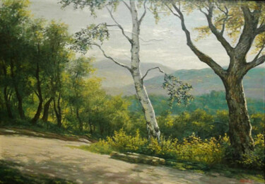 Painting titled "In the hills. Old l…" by Alexey Mazov, Original Artwork, Oil