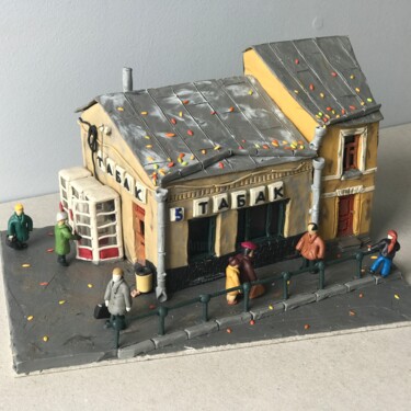 Sculpture intitulée "Tobacco shop, plast…" par Alexey Mikulin, Œuvre d'art originale, Pâte polymère
