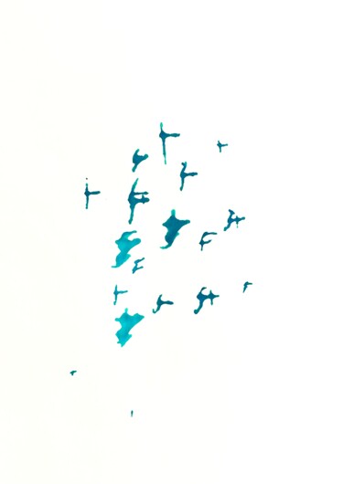 Картина под названием "Swan lake" - Alexey Rofé, Подлинное произведение искусства, Акварель