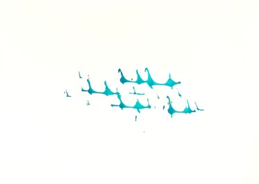 Peinture intitulée "Nessies" par Alexey Rofé, Œuvre d'art originale, Aquarelle