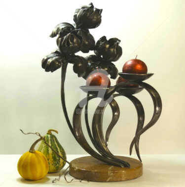 Sculpture intitulée "Candlestick of inte…" par Balov, Œuvre d'art originale, Métaux