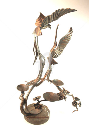 Sculptuur getiteld "Candelabra Forged b…" door Balov, Origineel Kunstwerk, Metalen