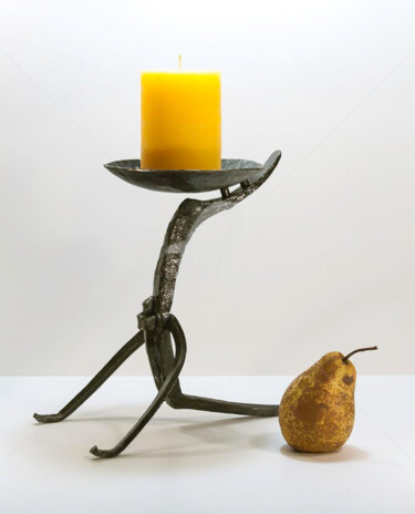 Sculptuur getiteld "Candlestick of stee…" door Balov, Origineel Kunstwerk, Metalen