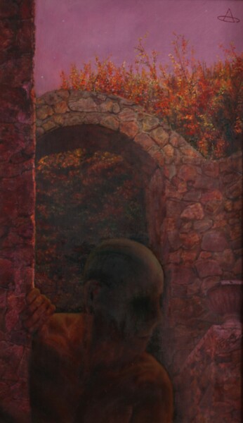 Painting titled "The Night Crawler" by Alexey Spirin, Original Artwork, Oil