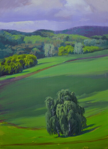 Pittura intitolato "На зеленом покрывале" da Alexey Vasiliev, Opera d'arte originale, Olio