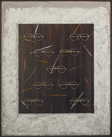 Pintura titulada "OSSERVANDO LA CITTA'" por Alex Fea Art&Poetry, Obra de arte original, Oleo Montado en Panel de madera