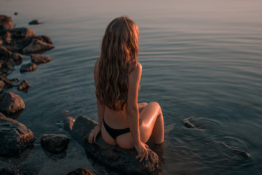 Photography titled "Girl in the sea on…" by Alex Grear, Original Artwork, Digital Photography
