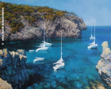 Pintura intitulada "Costa de Deia XX" por Alex Hook Krioutchkov, Obras de arte originais, Óleo