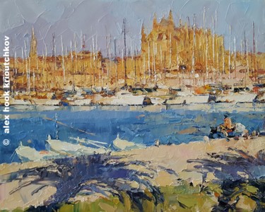 Painting titled "Palma de Mallorca X…" by Alex Hook Krioutchkov, Original Artwork, Oil