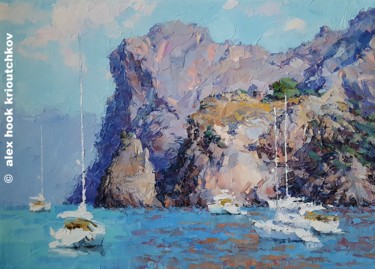 Painting titled "Costa de Traumontana" by Alex Hook Krioutchkov, Original Artwork, Oil