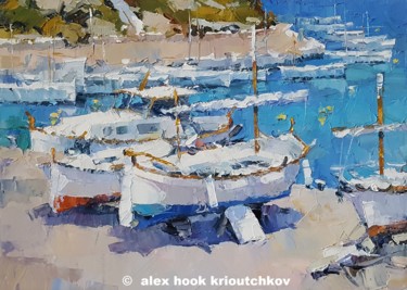 Painting titled "Cala Corb II - Meno…" by Alex Hook Krioutchkov, Original Artwork, Oil