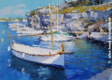 Ζωγραφική με τίτλο "Cales Fonts IV - Me…" από Alex Hook Krioutchkov, Αυθεντικά έργα τέχνης, Λάδι