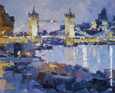 Painting titled "Tower Bridge IV" by Alex Hook Krioutchkov, Original Artwork, Oil