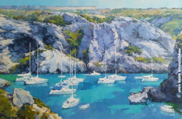 Pintura titulada "Cala Covas IV" por Alex Hook Krioutchkov, Obra de arte original, Oleo