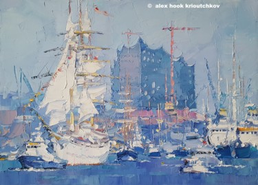绘画 标题为“Hamburg III” 由Alex Hook Krioutchkov, 原创艺术品, 油 安装在木质担架架上