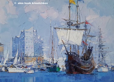 Schilderij getiteld "Hamburg IV" door Alex Hook Krioutchkov, Origineel Kunstwerk, Olie