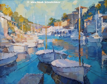 Painting titled "Cala Figuera XL. Ma…" by Alex Hook Krioutchkov, Original Artwork, Oil Mounted on Wood Stretcher frame