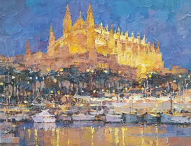 Pintura intitulada "Catedral de Palma d…" por Alex Hook Krioutchkov, Obras de arte originais, Óleo