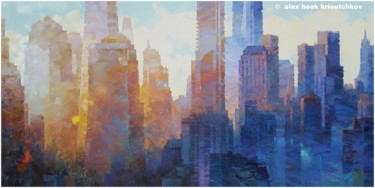 Pintura titulada "New York XXX" por Alex Hook Krioutchkov, Obra de arte original, Oleo Montado en Bastidor de camilla de mad…