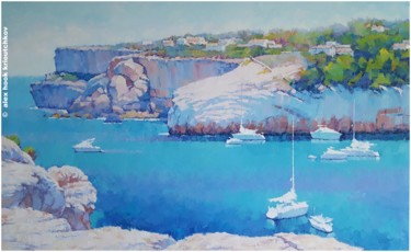 Pintura intitulada "Cala Llombards X" por Alex Hook Krioutchkov, Obras de arte originais, Óleo Montado em Armação em madeira