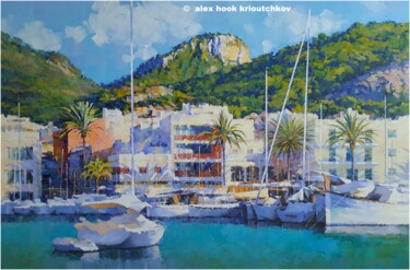 Painting titled "Puerto de Andratx X…" by Alex Hook Krioutchkov, Original Artwork, Oil