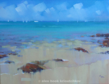 Painting titled "Playa XII" by Alex Hook Krioutchkov, Original Artwork, Oil