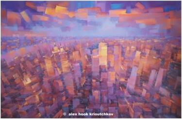 Pittura intitolato "New York - New York" da Alex Hook Krioutchkov, Opera d'arte originale, Olio