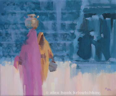 Painting titled "Fetching the water…" by Alex Hook Krioutchkov, Original Artwork, Oil