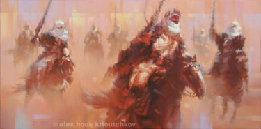 Painting titled "Mameluks attack / 5…" by Alex Hook Krioutchkov, Original Artwork, Oil