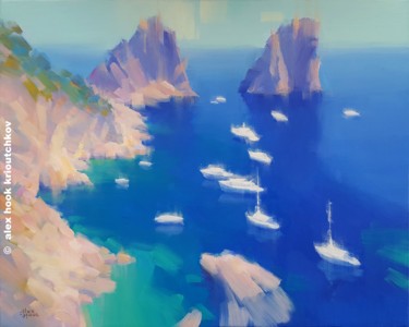 Pittura intitolato "Capri IIs" da Alex Hook Krioutchkov, Opera d'arte originale, Olio