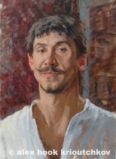 Painting titled "Autoretrato. 2005" by Alex Hook Krioutchkov, Original Artwork, Oil