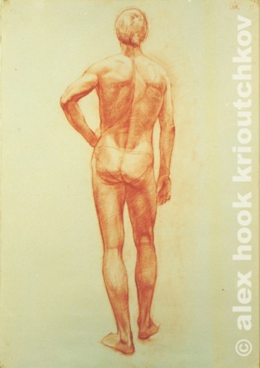 Pittura intitolato "modelo. 1992" da Alex Hook Krioutchkov, Opera d'arte originale, Olio