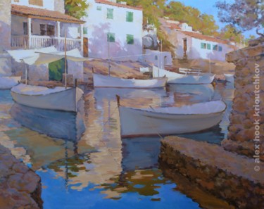 Pittura intitolato "Cala Figuera. Las s…" da Alex Hook Krioutchkov, Opera d'arte originale, Olio