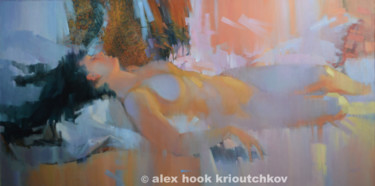 Painting titled "Nude XXVIII" by Alex Hook Krioutchkov, Original Artwork, Oil Mounted on Wood Stretcher frame