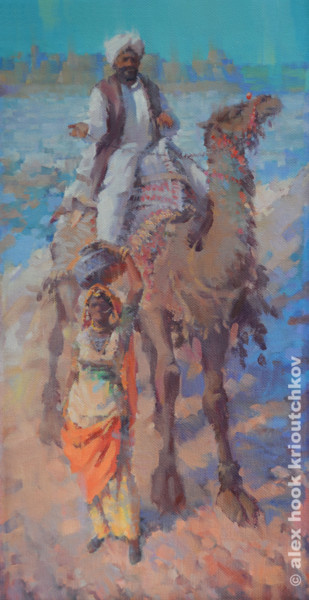 Painting titled "Jaisalmer IV / 40x2…" by Alex Hook Krioutchkov, Original Artwork