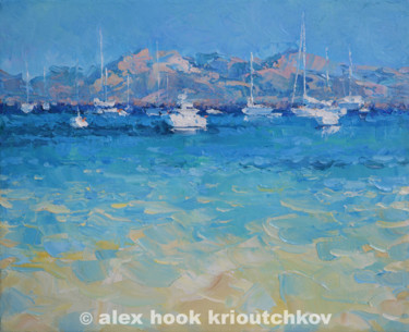 Malarstwo zatytułowany „Playa de Formentor…” autorstwa Alex Hook Krioutchkov, Oryginalna praca, Olej