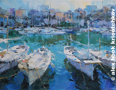 Painting titled "Portocolom. Mallorca" by Alex Hook Krioutchkov, Original Artwork, Oil