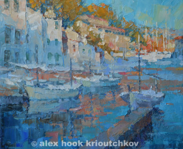 Painting titled "Cala Figuera sunset" by Alex Hook Krioutchkov, Original Artwork, Oil