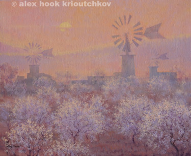 Pintura titulada "Almendros VI" por Alex Hook Krioutchkov, Obra de arte original, Oleo