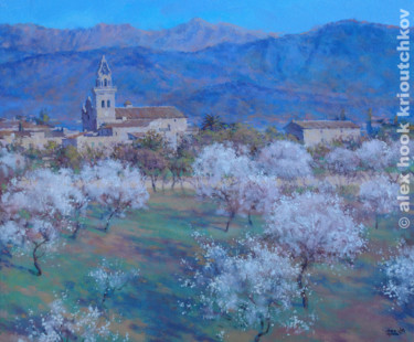 Painting titled "Almendros VII" by Alex Hook Krioutchkov, Original Artwork, Oil