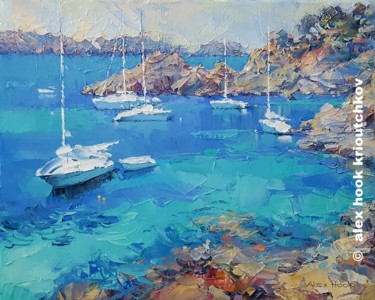 Pittura intitolato "Cala Fornels III" da Alex Hook Krioutchkov, Opera d'arte originale, Olio