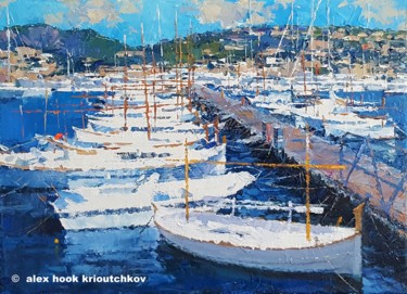 Painting titled "Puerto de Andratx IV" by Alex Hook Krioutchkov, Original Artwork, Oil
