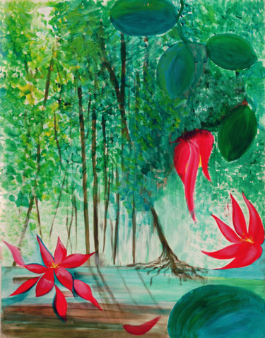 Peinture intitulée "Tikal diptyque" par Alexia Brenta, Œuvre d'art originale, Acrylique