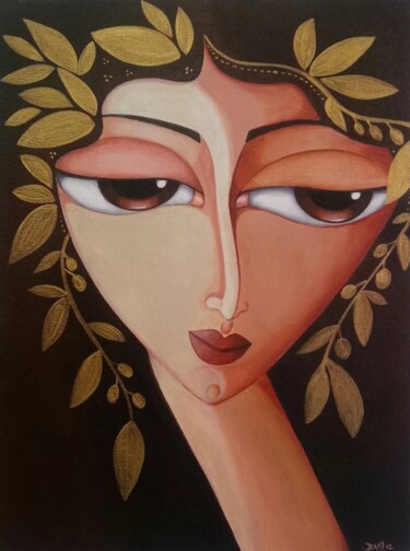 Pintura titulada "Greek Goddess" por Alexia Bahar Karabenli Yılmaz, Obra de arte original, Acrílico