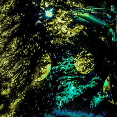 Raumschiff 3 Digitale Künste mit dem Titel "Raumschiff 3" von Alexia Petertil, Original-Kunstwerk, 2D Digital Work