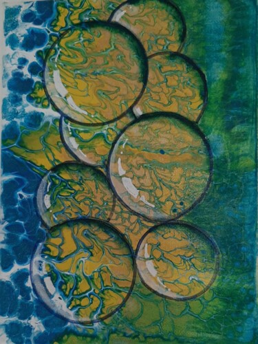 Malerei mit dem Titel "Bubbles" von Alexia-Rose, Original-Kunstwerk, Acryl