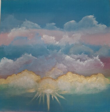 Painting titled "Wolke7" by Alexia-Rose, Original Artwork, Acrylic