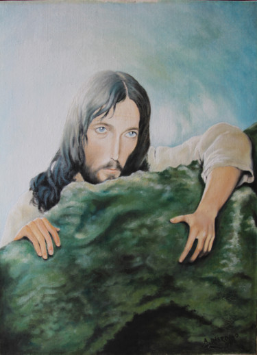 Pittura intitolato "Gesù nell orto di G…" da Alessandro Imbrogno, Opera d'arte originale, Olio